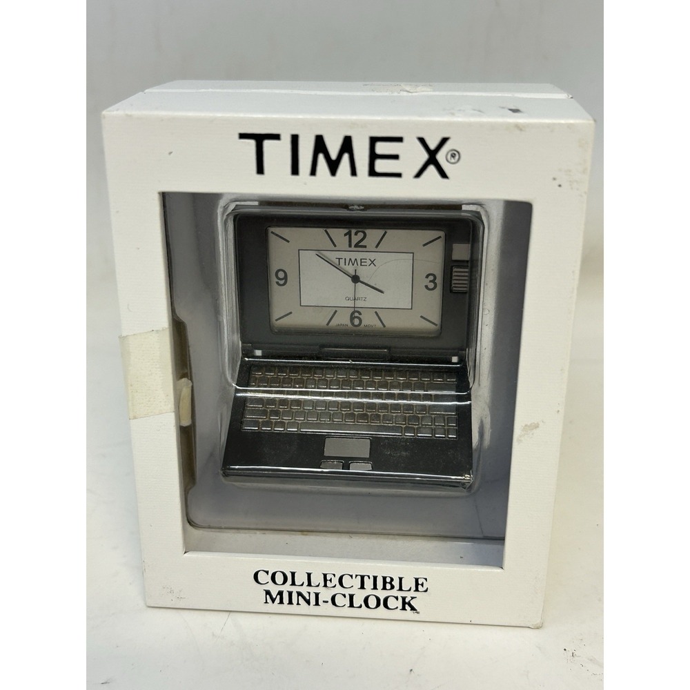 Vintage 80s 90s TIMEX Mini Collectibles Quartz‎ Clock Laptop